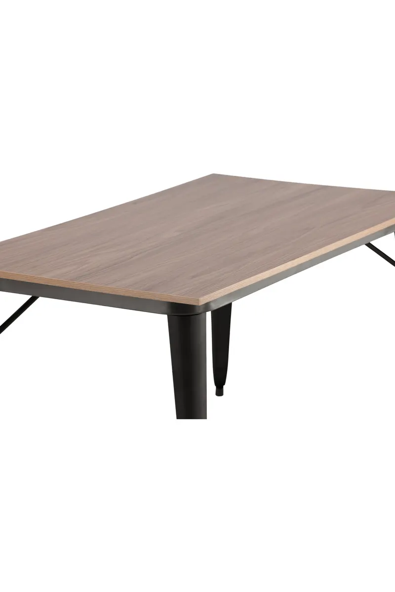Tempe Esstisch mit Stahlbeinen in 140 × 80 cm, Walnuss, Gestell Schwarz, Ansicht 13