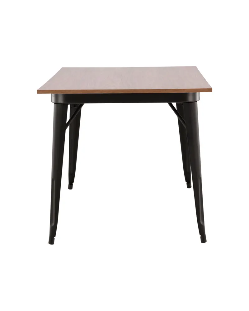 Tempe Esstisch mit Stahlbeinen in 140 × 80 cm, Walnuss, Gestell Schwarz, Ansicht 3