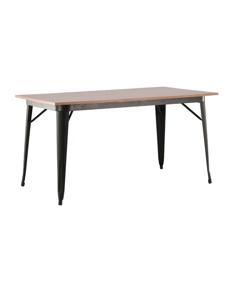 Tempe Esstisch mit Stahlbeinen in 140 × 80 cm, Walnuss, Gestell Schwarz, Ansicht 4