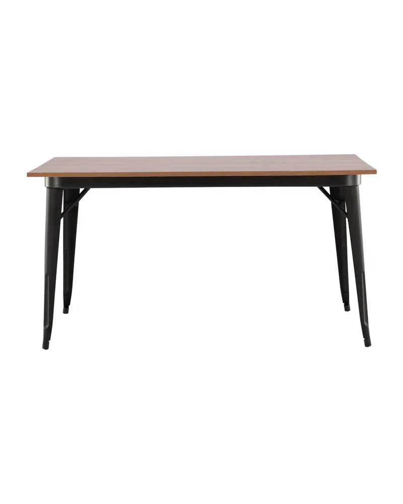 Tempe Esstisch mit Stahlbeinen in 140 × 80 cm, Walnuss, Gestell Schwarz, Ansicht 5