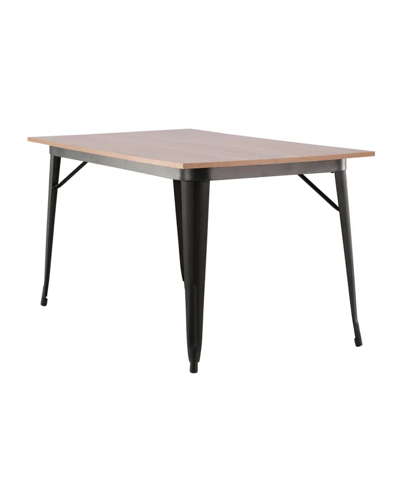 Tempe Esstisch mit Stahlbeinen in 140 × 80 cm, Walnuss, Gestell Schwarz, Ansicht 6