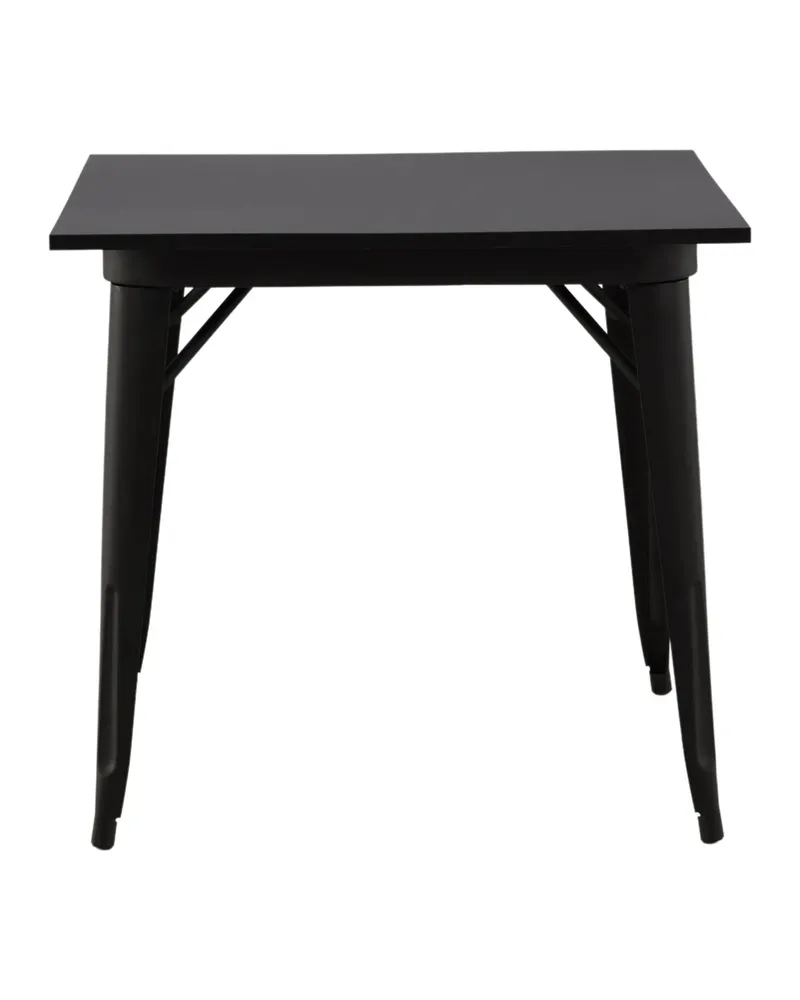 Tempe Esstisch mit Stahlbeinen in 80 × 80 cm, Schwarz, Ansicht 1