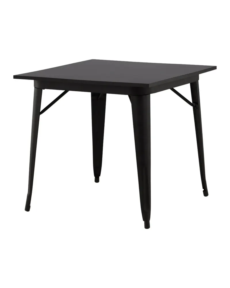 Tempe Esstisch mit Stahlbeinen in 80 × 80 cm, Schwarz, Ansicht 7