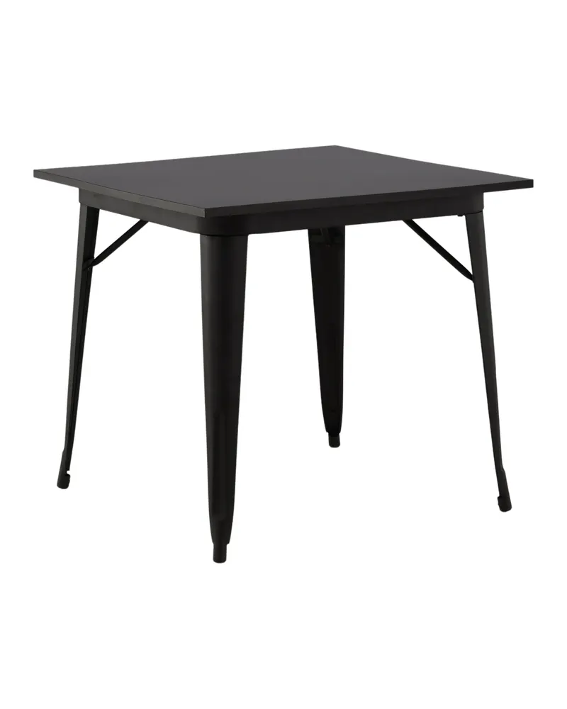 Tempe Esstisch mit Stahlbeinen in 80 × 80 cm, Schwarz, Ansicht 8