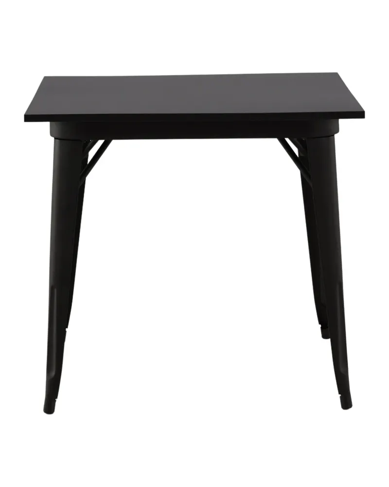Tempe Esstisch mit Stahlbeinen in 80 × 80 cm, Schwarz, Ansicht 9