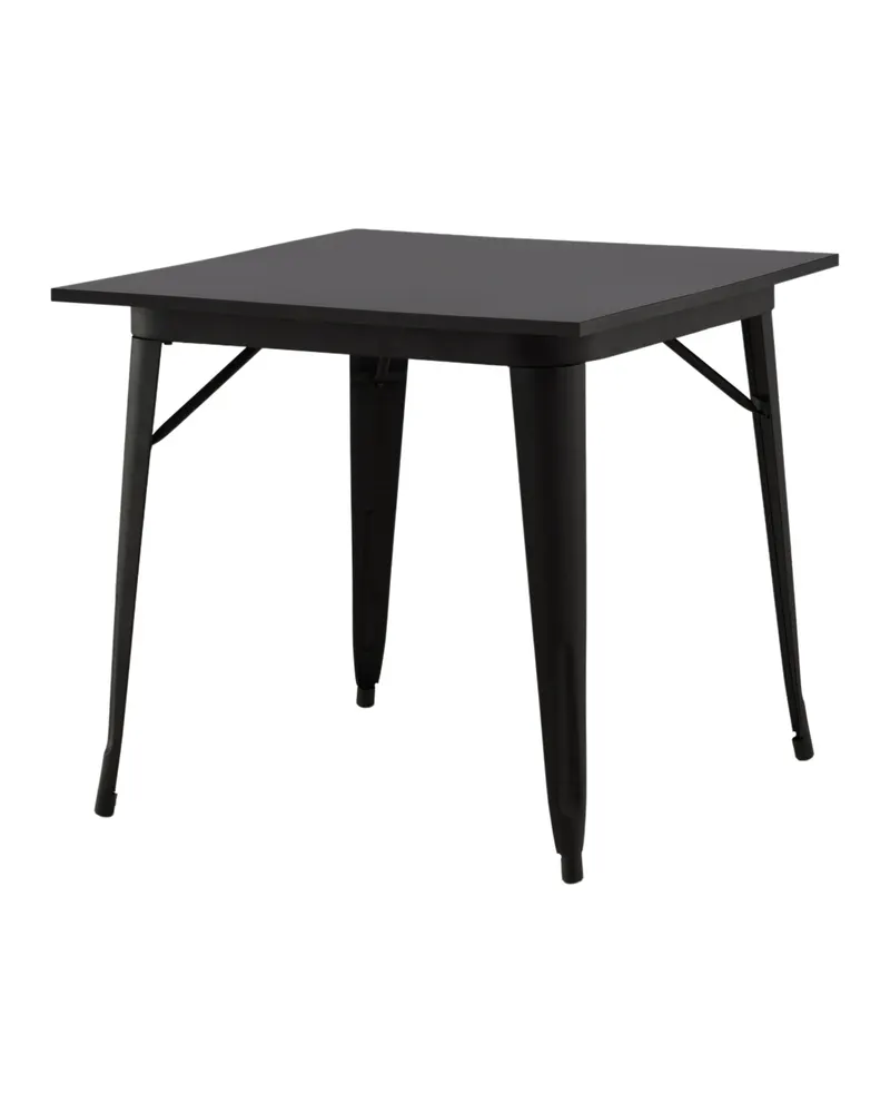 Tempe Esstisch mit Stahlbeinen in 80 × 80 cm, Schwarz, Ansicht 10