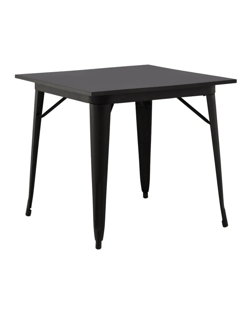 Tempe Esstisch mit Stahlbeinen in 80 × 80 cm, Schwarz, Ansicht 11