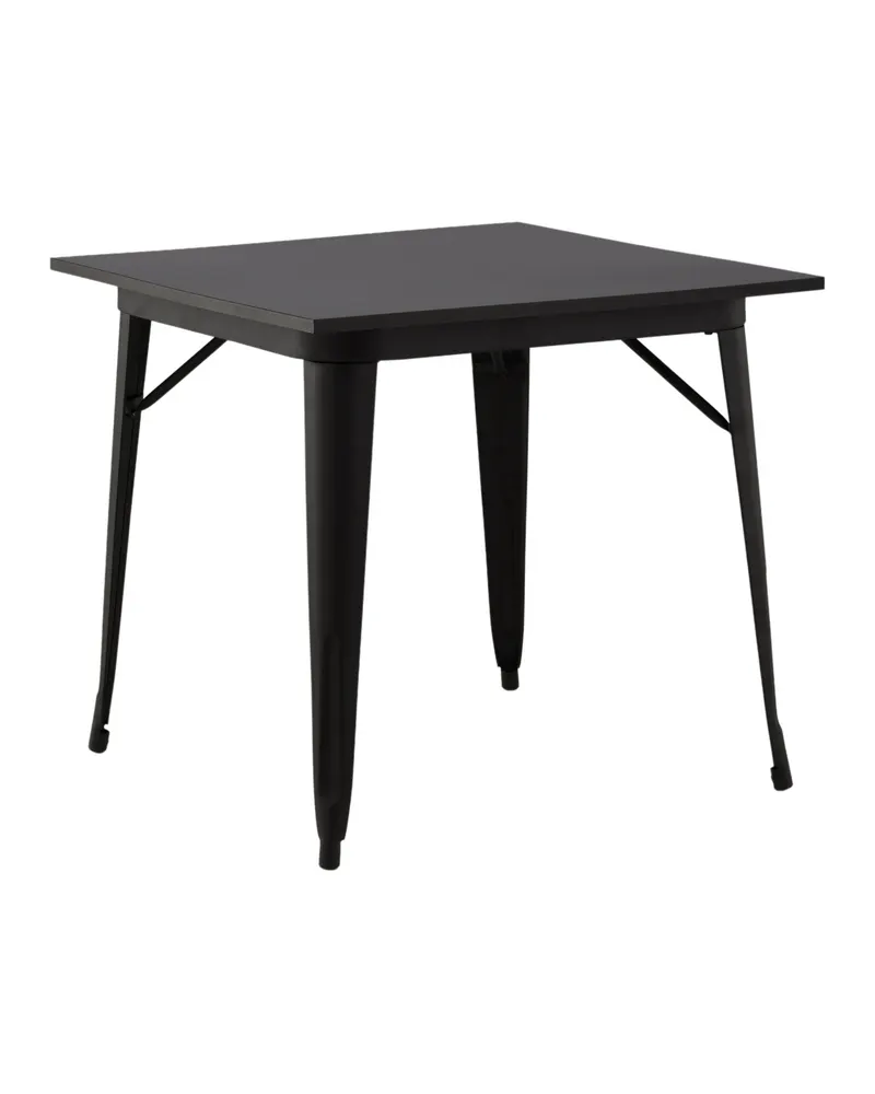 Tempe Esstisch mit Stahlbeinen in 80 × 80 cm, Schwarz, Ansicht 12