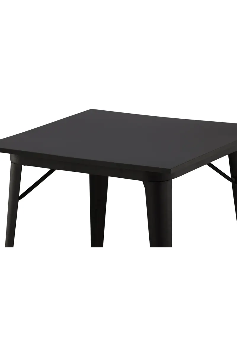 Tempe Esstisch mit Stahlbeinen in 80 × 80 cm, Schwarz, Ansicht 13