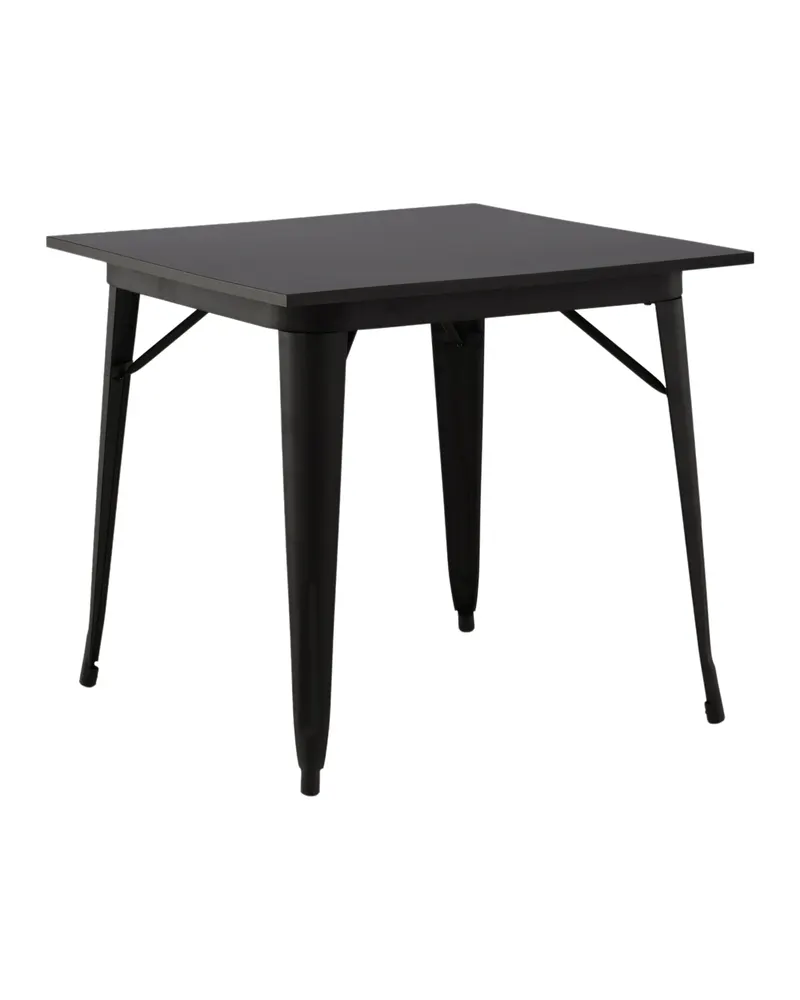 Tempe Esstisch mit Stahlbeinen in 80 × 80 cm, Schwarz, Ansicht 3