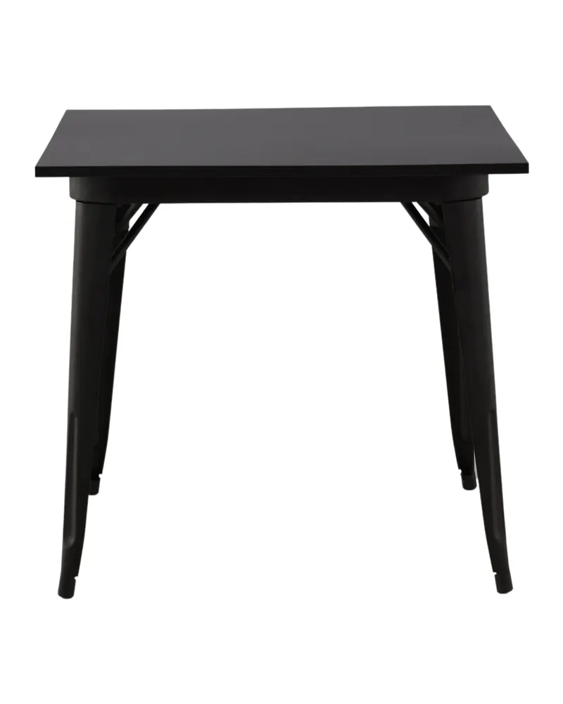 Tempe Esstisch mit Stahlbeinen in 80 × 80 cm, Schwarz, Ansicht 4