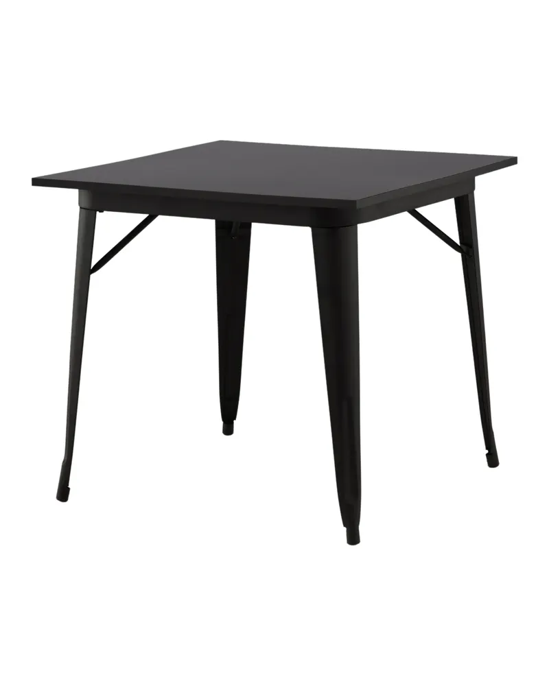 Tempe Esstisch mit Stahlbeinen in 80 × 80 cm, Schwarz, Ansicht 5