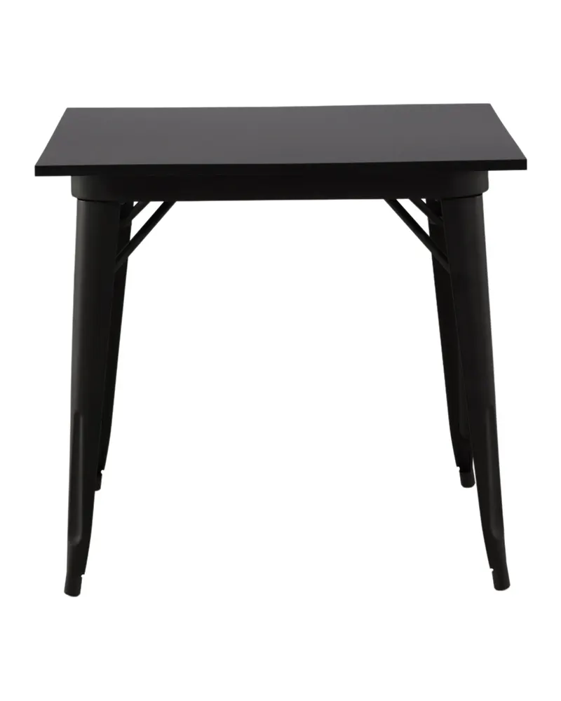 Tempe Esstisch mit Stahlbeinen in 80 × 80 cm, Schwarz, Ansicht 6