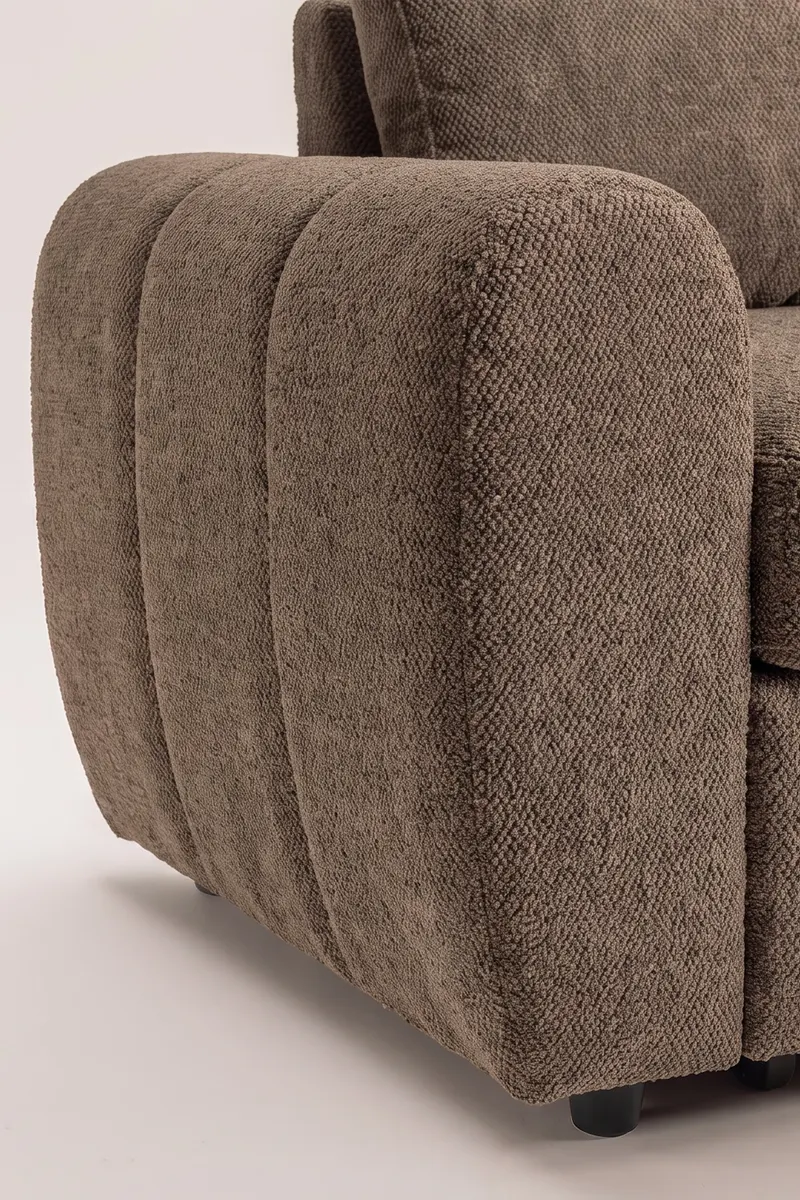 Teo Schlafsofa mit Chaiselongue in Braun, Gestell Schwarz, im Wohnraum, Ansicht 4