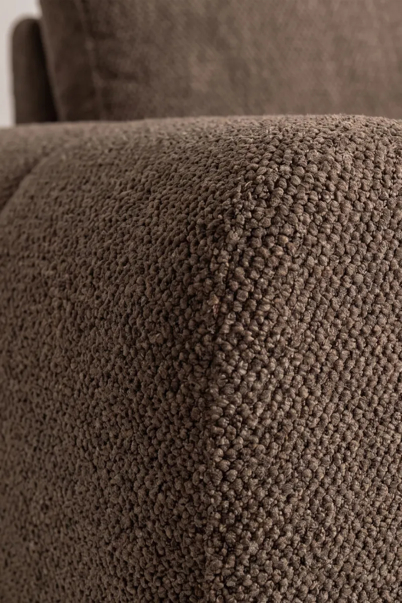 Teo Schlafsofa mit Chaiselongue in Braun, Gestell Schwarz, im Wohnraum, Ansicht 5