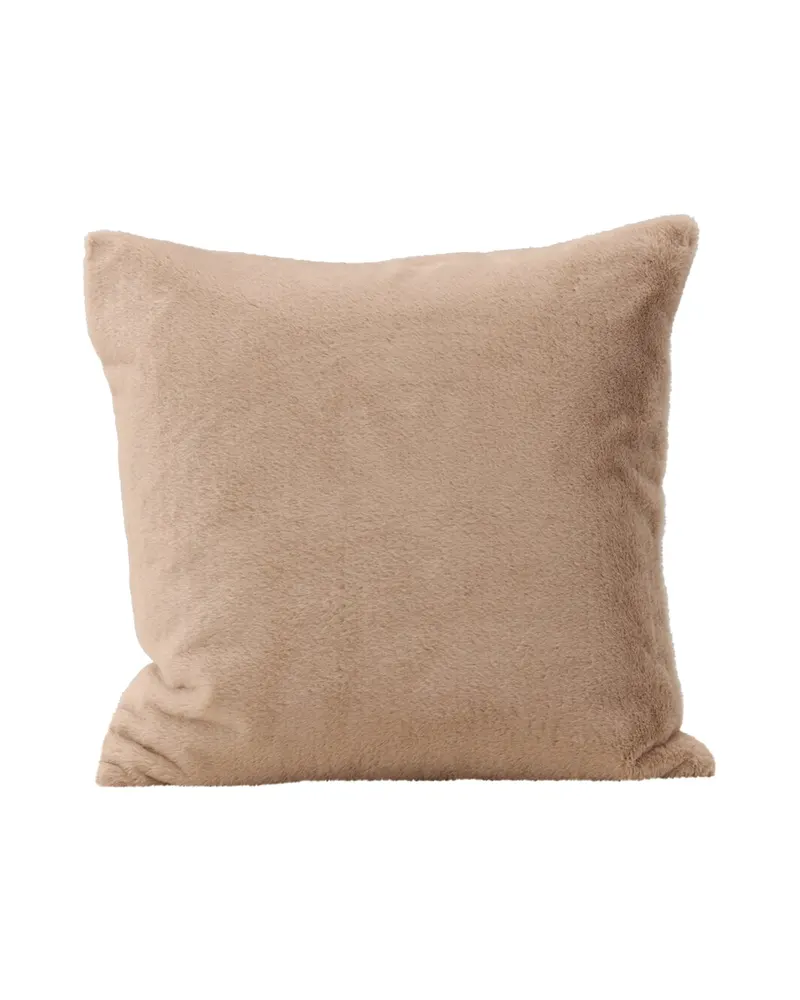 Thea Kissenbezug 50 × 50 cm mit flauschiger Vorderseite, Beige