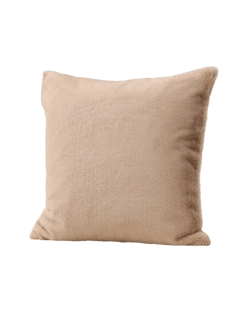 Thea Kissenbezug 50 × 50 cm mit flauschiger Vorderseite in Beige, Ansicht 2