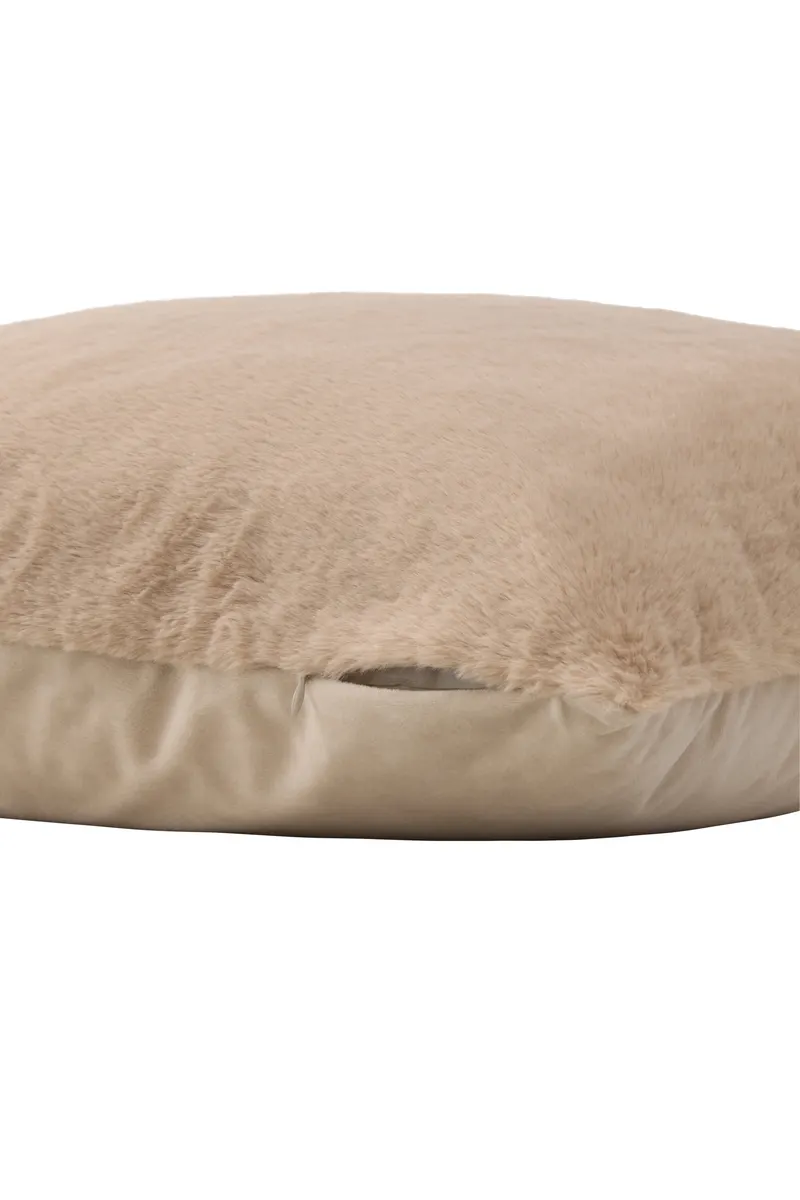 Thea Kissenbezug 50 × 50 cm mit flauschiger Vorderseite in Beige, Ansicht 3