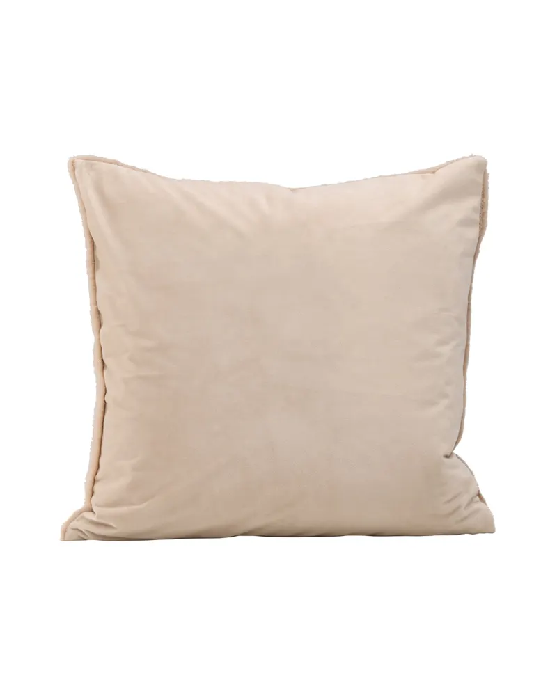 Thea Kissenbezug 50 × 50 cm mit flauschiger Vorderseite in Beige, Ansicht 5
