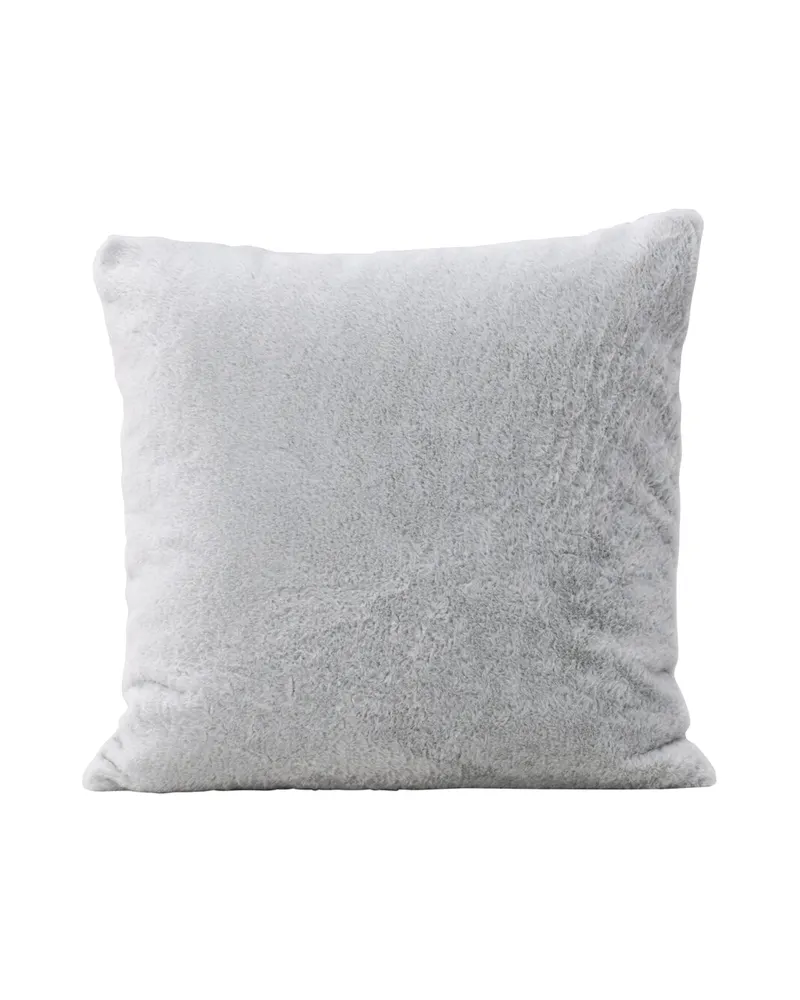 Thea Kissenbezug 50 × 50 cm mit flauschiger Vorderseite in Grau, Ansicht 1