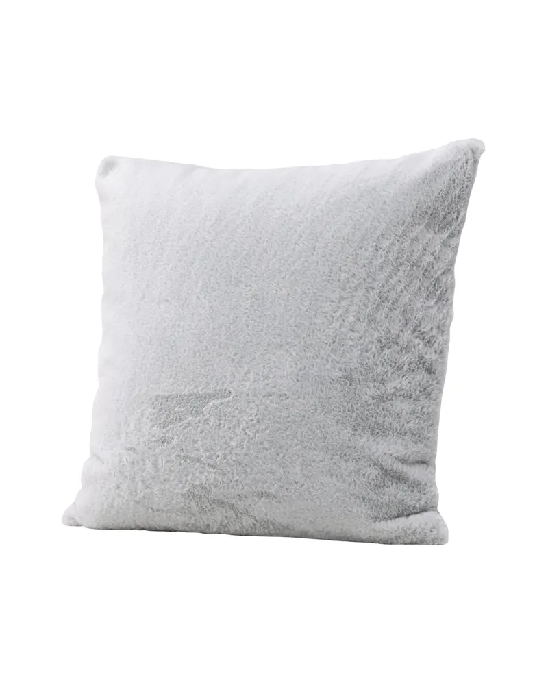 Thea Kissenbezug 50 × 50 cm mit flauschiger Vorderseite in Grau, Ansicht 2