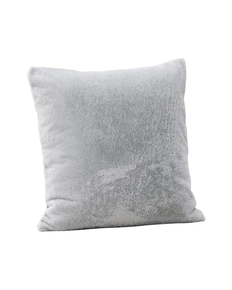 Thea Kissenbezug 50 × 50 cm mit flauschiger Vorderseite in Grau, Ansicht 4