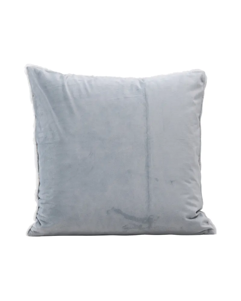 Thea Kissenbezug 50 × 50 cm mit flauschiger Vorderseite in Grau, Ansicht 5