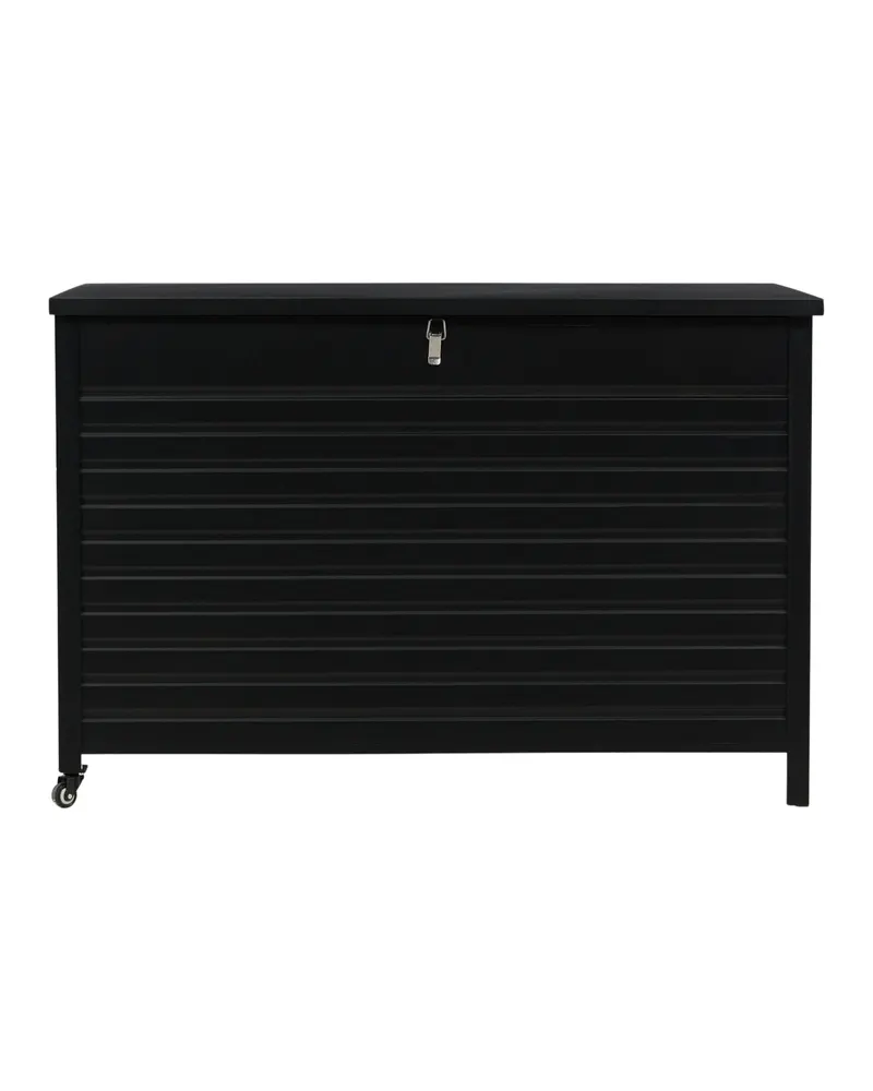 Tiana Auflagenbox aus Aluminium, 150 × 90 × 100 cm, Schwarz