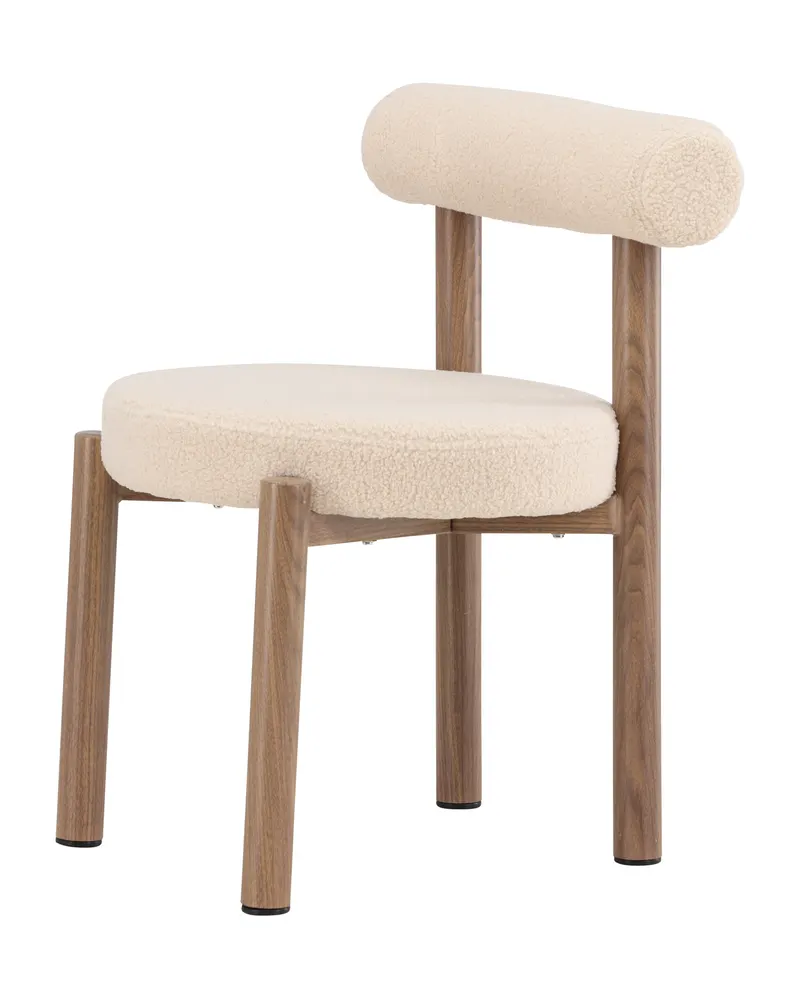 Tillo Esszimmerstuhl aus Bouclé mit rundem Sitz, Ansicht 8