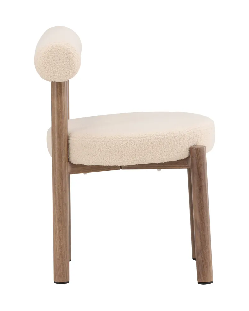 Tillo Esszimmerstuhl aus Bouclé mit rundem Sitz, Ansicht 4