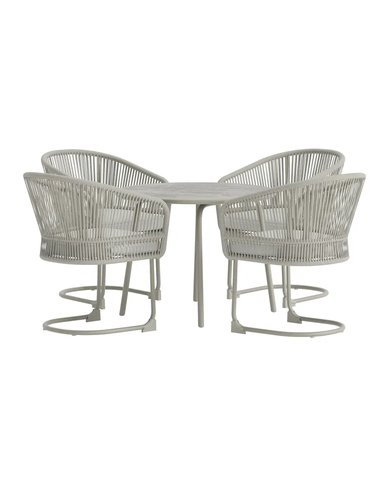 Tilos Gartenmöbel-Set mit rundem Tisch und 4 Armlehnstühlen, Ansicht 2