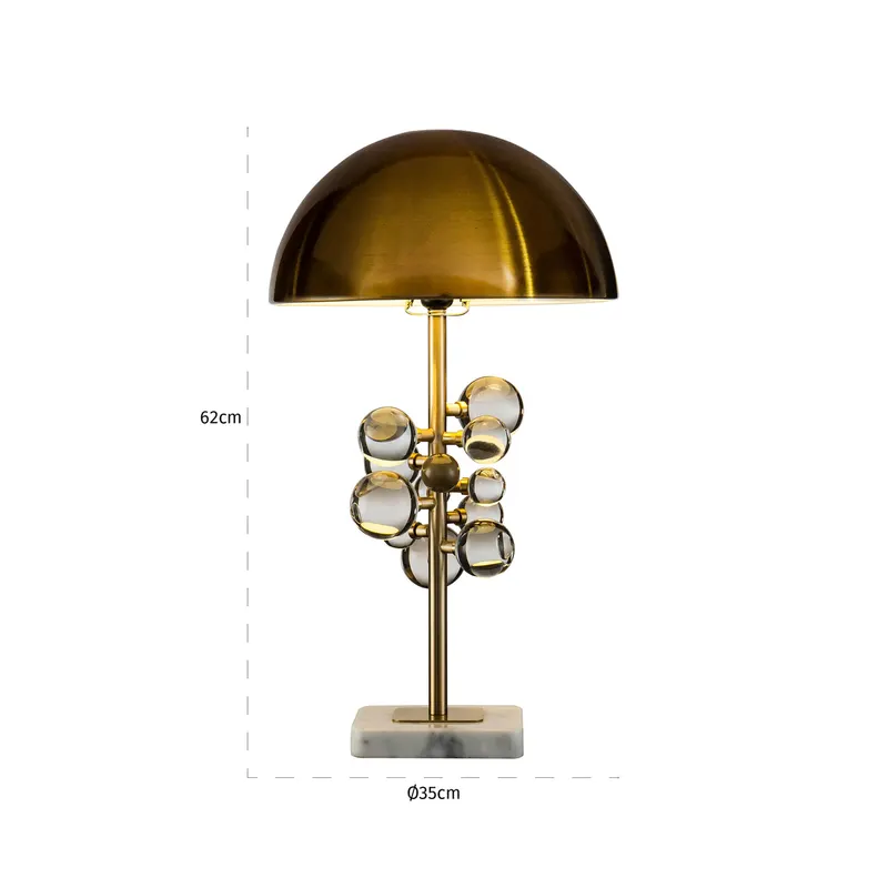 Tischleuchte Bela in Bronzefarben von Richmond Interiors, Maßzeichnung 3