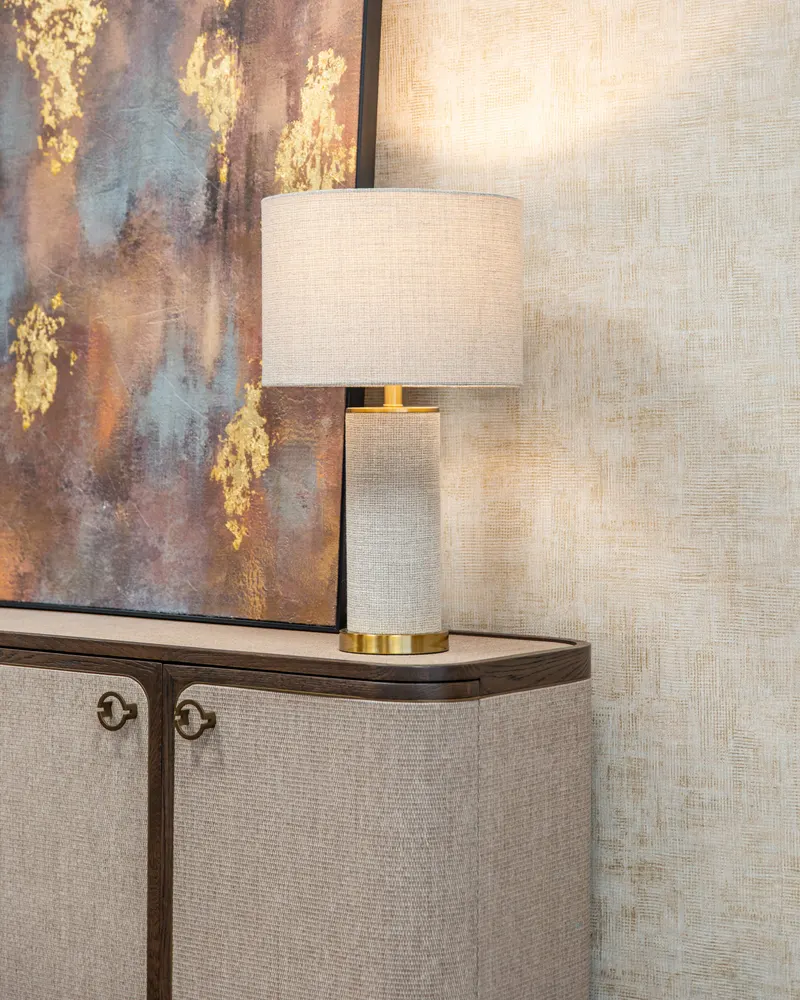 Tischleuchte Joline, Beige von Richmond Interiors, Wohnbeispiel 6, im Wohnraum