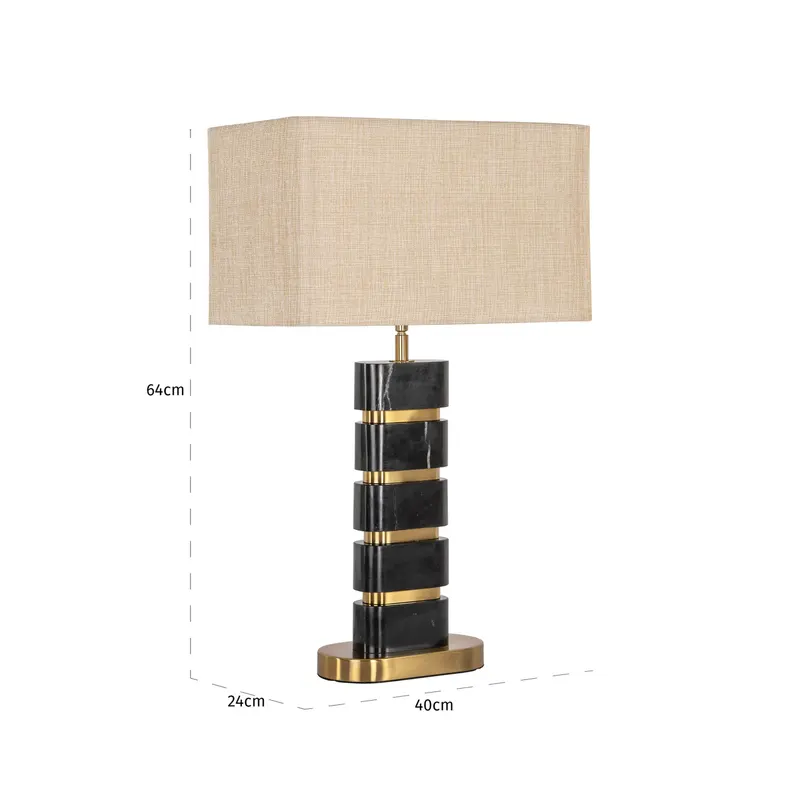 Tischleuchte Levina Schwarz/Goldfarben von Richmond Interiors, Maßzeichnung 13