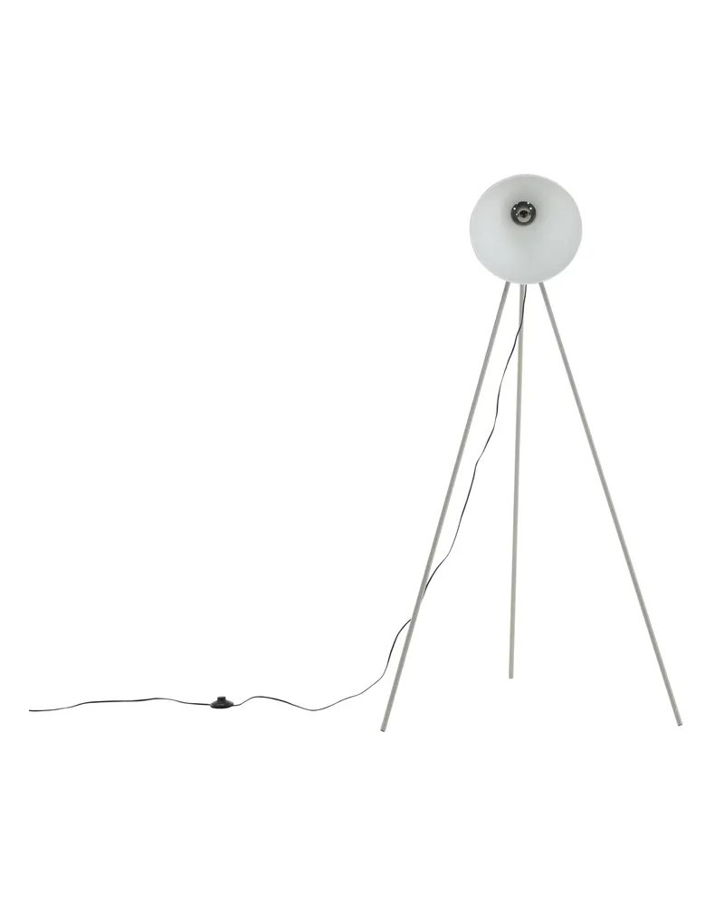 Tiv Stehlampe mit drei Stahlbeinen und rundem Schirm in Beige, Ansicht 1
