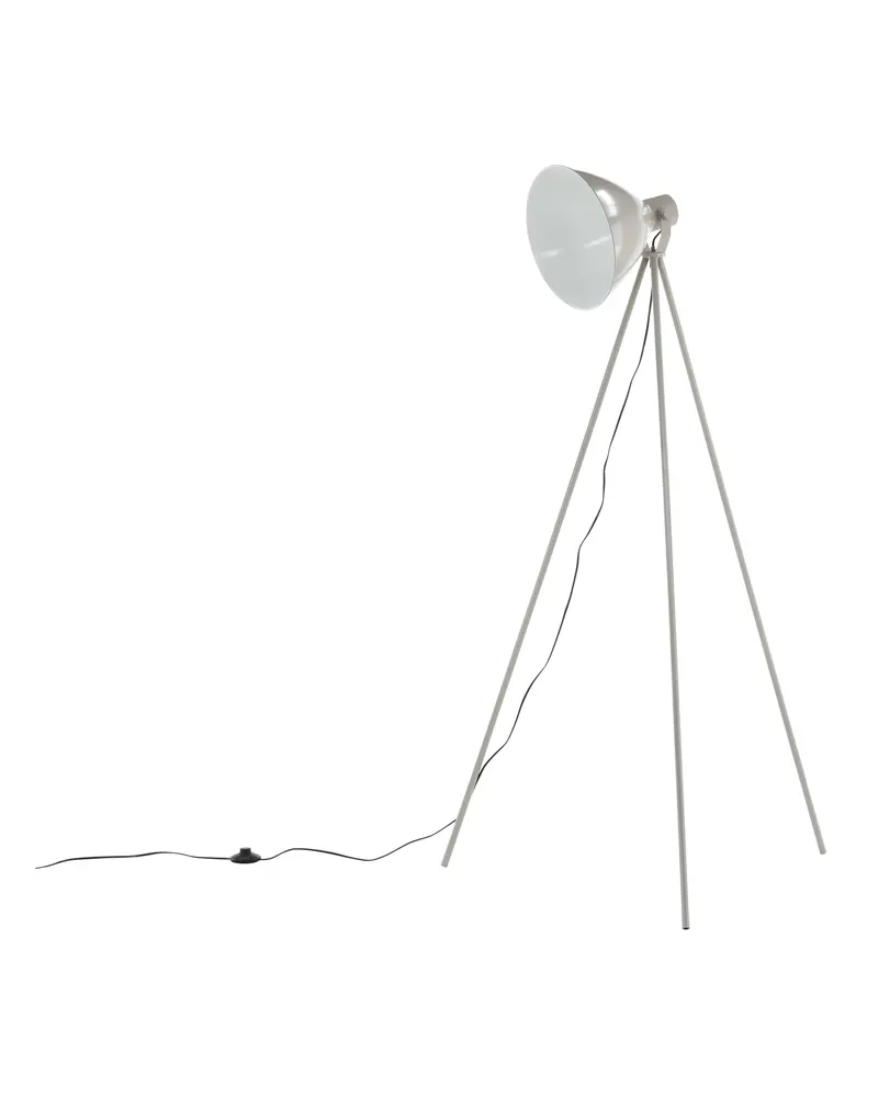 Tiv Stehlampe mit drei Stahlbeinen und rundem Schirm in Beige, Ansicht 2