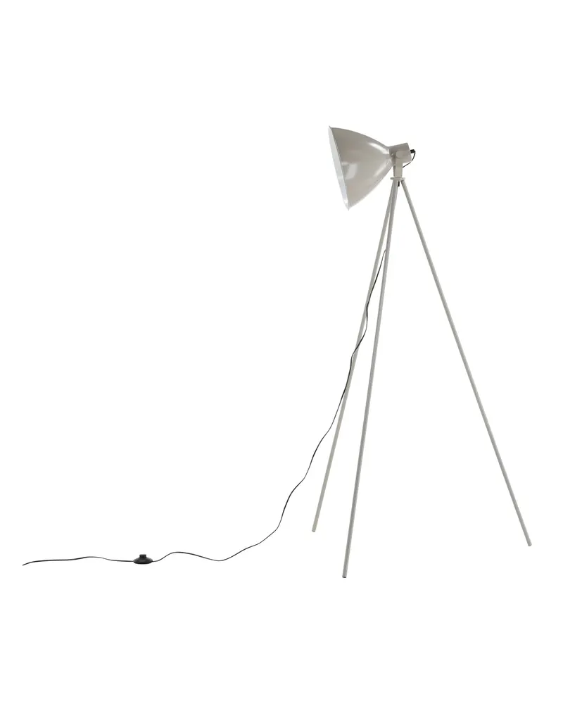 Tiv Stehlampe mit drei Stahlbeinen und rundem Schirm in Beige, Ansicht 3