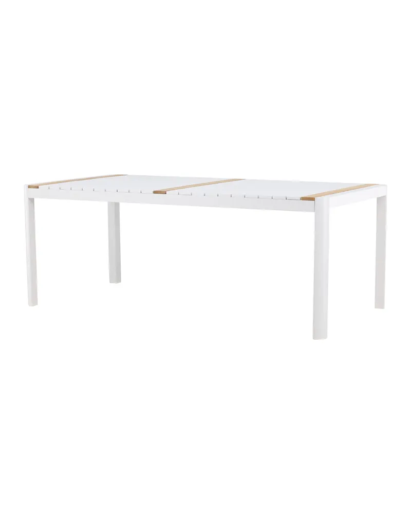 Togo rechteckiger Gartentisch aus Aluminium und Teak in 200 × 100 cm, Weiß, Ansicht 10