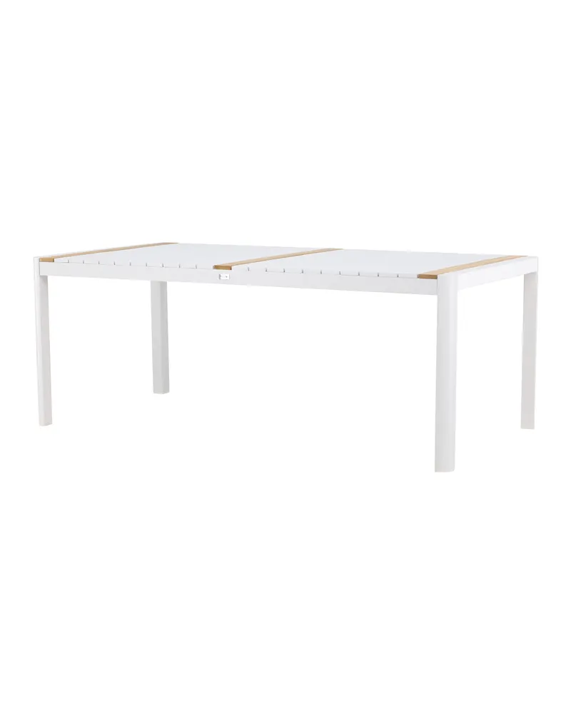 Togo rechteckiger Gartentisch aus Aluminium und Teak in 200 × 100 cm, Weiß, Ansicht 12