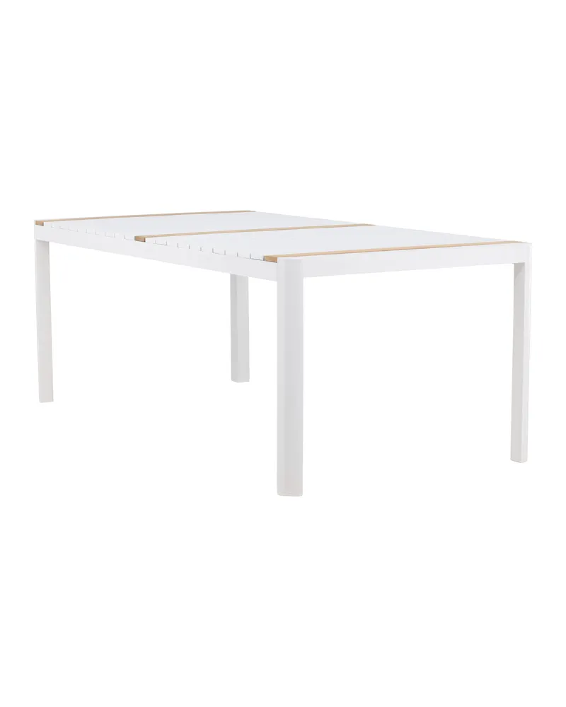 Togo rechteckiger Gartentisch aus Aluminium und Teak in 200 × 100 cm, Weiß, Ansicht 3