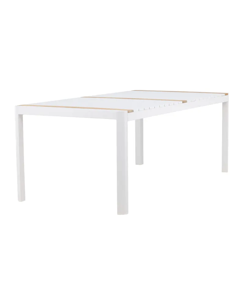 Togo rechteckiger Gartentisch aus Aluminium und Teak in 200 × 100 cm, Weiß, Ansicht 4