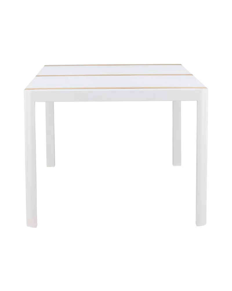 Togo rechteckiger Gartentisch aus Aluminium und Teak in 200 × 100 cm, Weiß, Ansicht 5