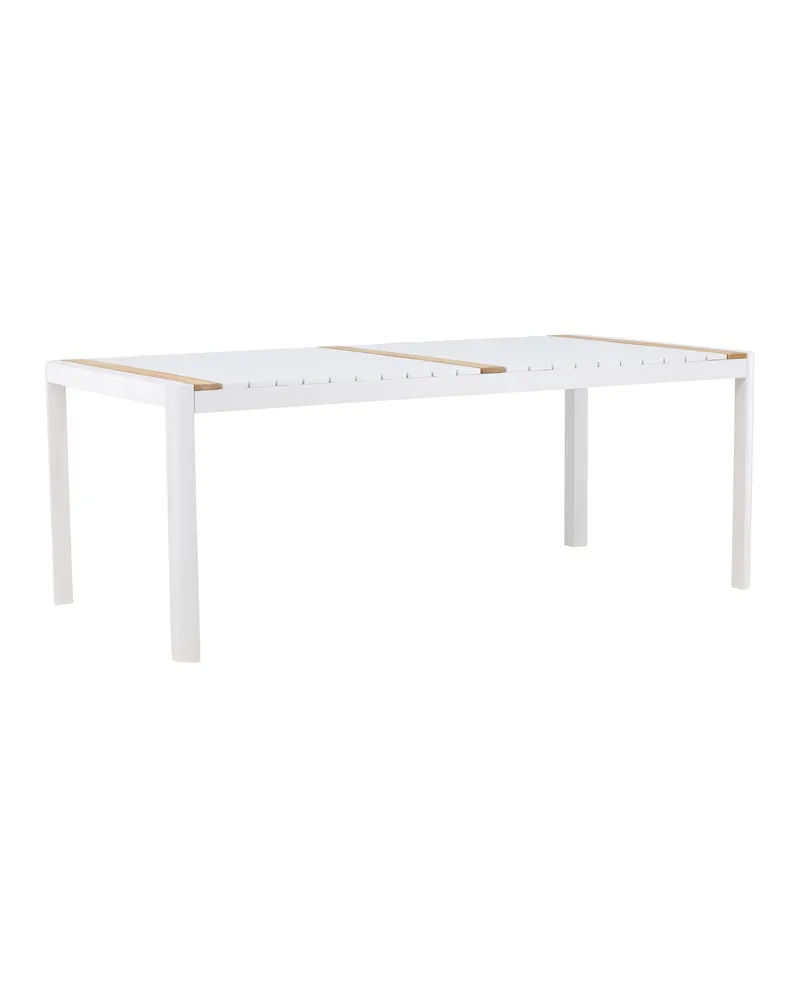 Togo rechteckiger Gartentisch aus Aluminium und Teak in 200 × 100 cm, Weiß, Ansicht 8