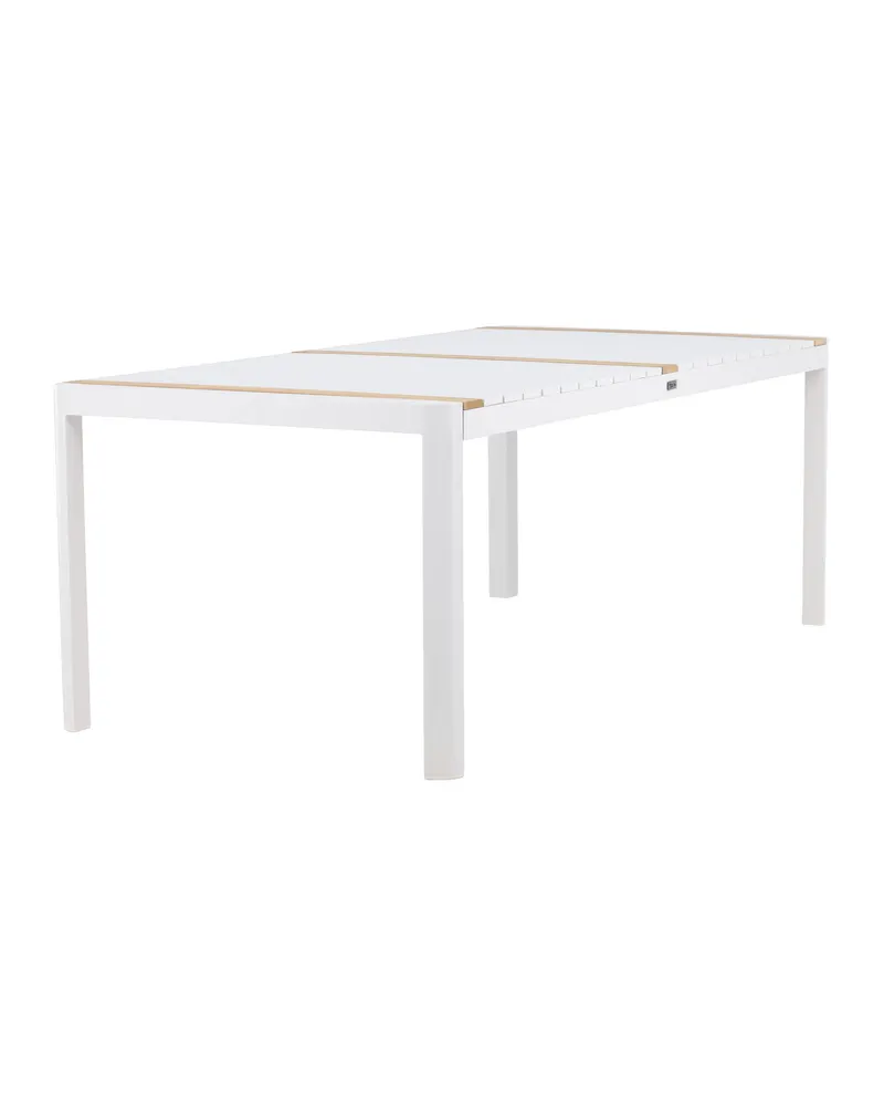 Togo rechteckiger Gartentisch aus Aluminium und Teak in 200 × 100 cm, Weiß, Ansicht 9