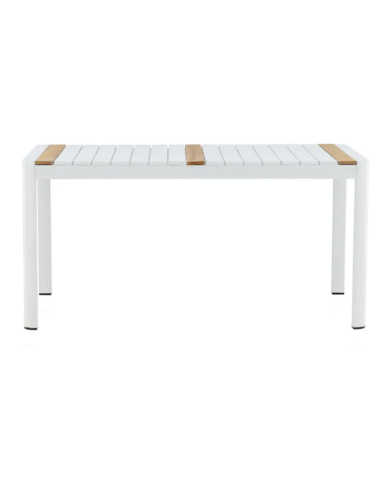 Togo rechteckiger Gartentisch aus Aluminium und Teak, Schwarz