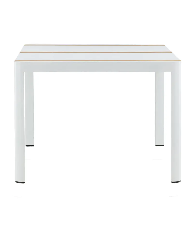 Togo rechteckiger Gartentisch aus Aluminium und Teak in 150 × 90 cm, Weiß, Ansicht 10
