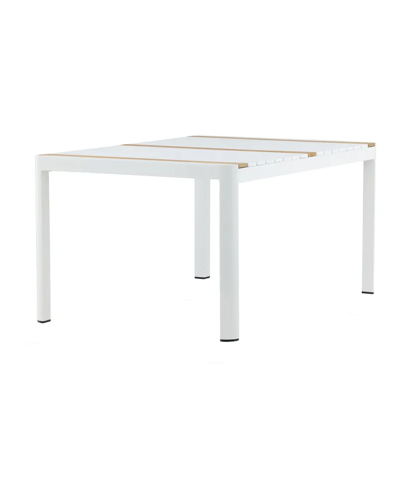 Togo rechteckiger Gartentisch aus Aluminium und Teak in 150 × 90 cm, Weiß, Ansicht 11