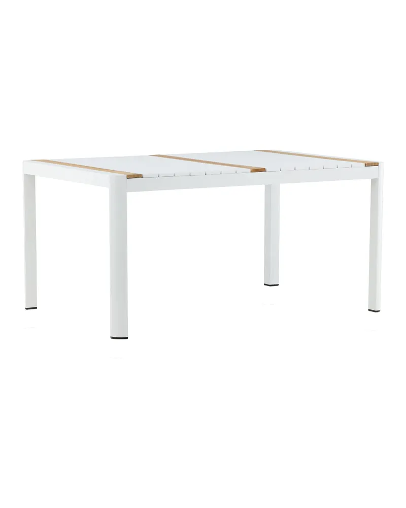 Togo rechteckiger Gartentisch aus Aluminium und Teak in 150 × 90 cm, Weiß, Ansicht 12