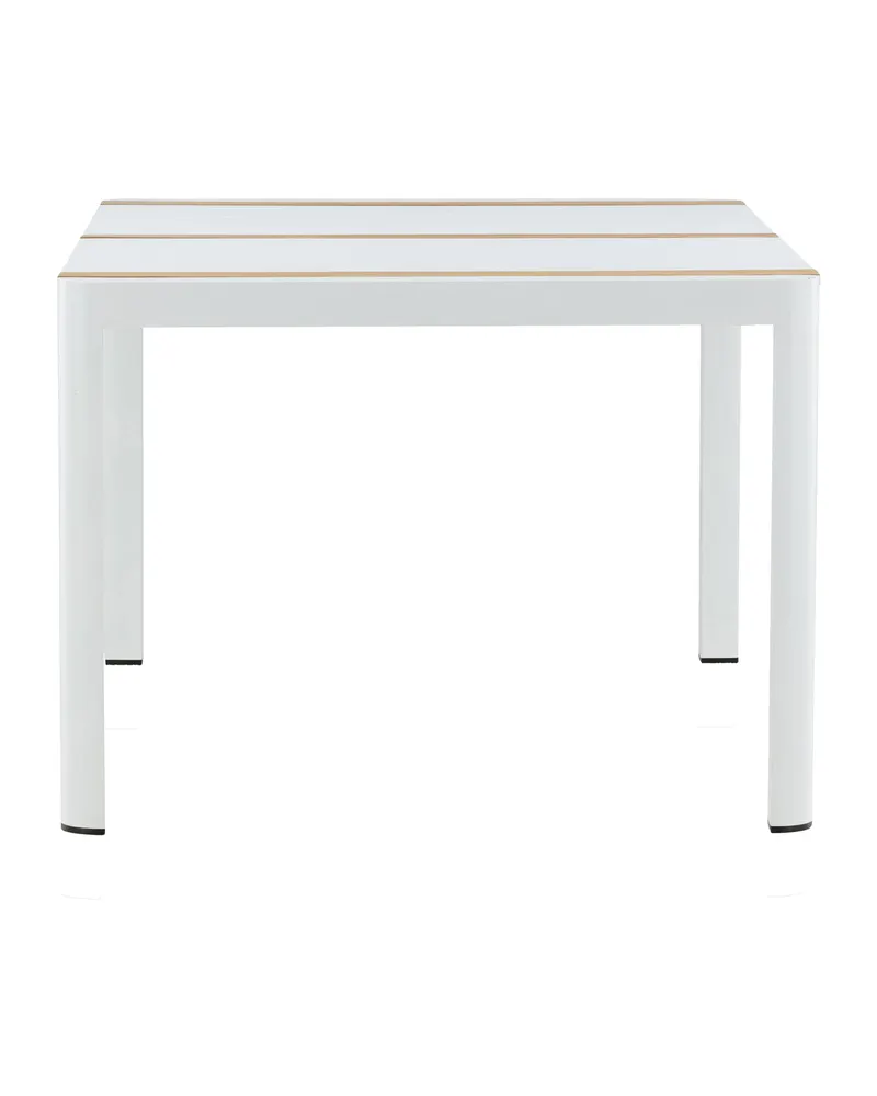 Togo rechteckiger Gartentisch aus Aluminium und Teak in 150 × 90 cm, Weiß, Ansicht 4
