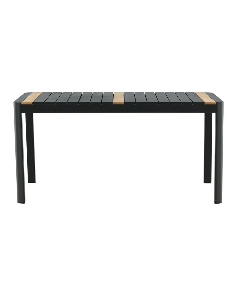 Togo rechteckiger Gartentisch aus Aluminium und Teak in 150 × 90 cm, Schwarz, Ansicht 7